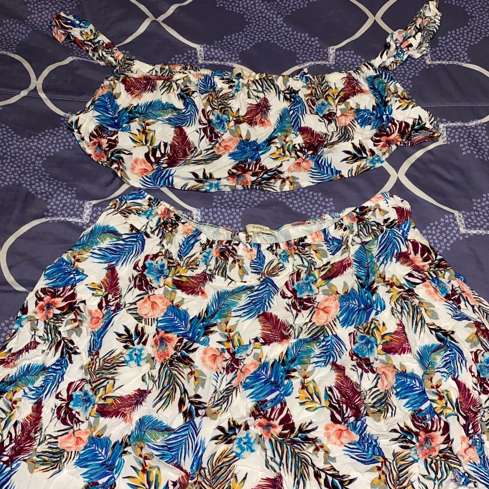 Rewind two piece top and skirt set